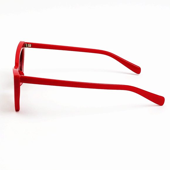 Red Retro Sunglasses Triangle Lens Decade Eighties - Picture 8 of 16